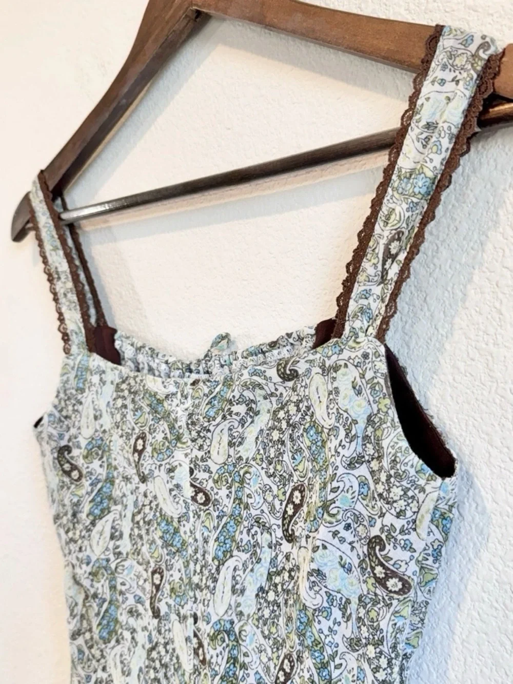 Studio Soleil Prairiecore Vintage Y2K Paisley Lace Trim Midi Dress Fairy Grunge - Picture 8 of 8